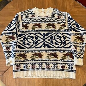 Vintage Woolrich Ski Sweater Thick Knit Nordic Wool